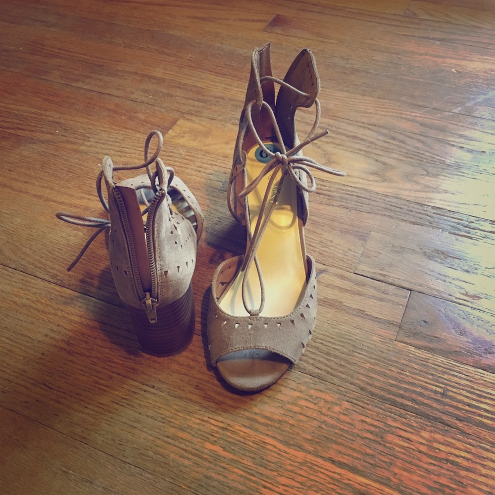Nine West lace-up block heels